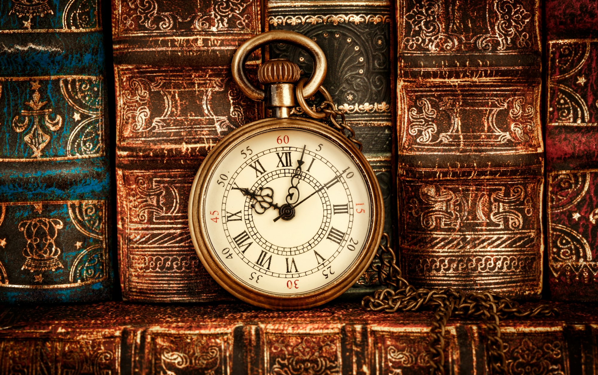 Vintage pocket watch still life